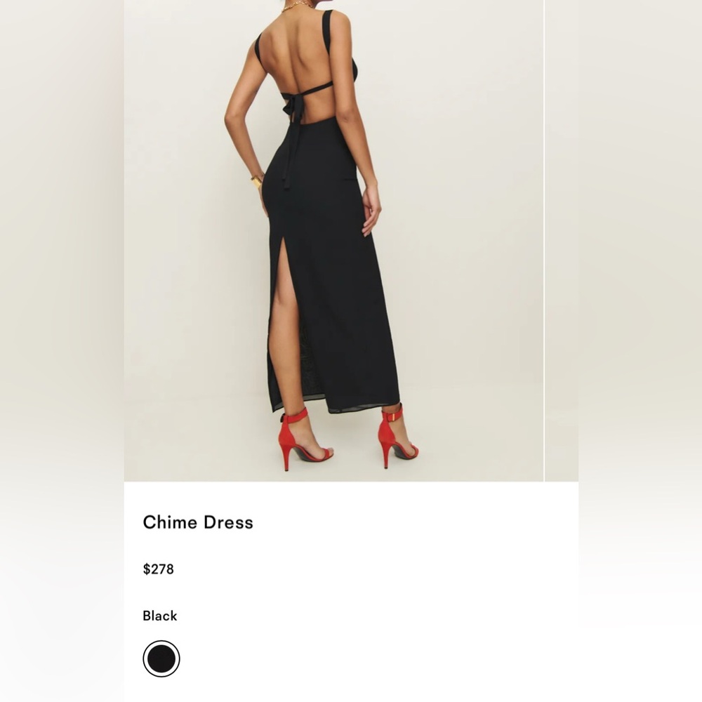 Reformation Black Chime Dress